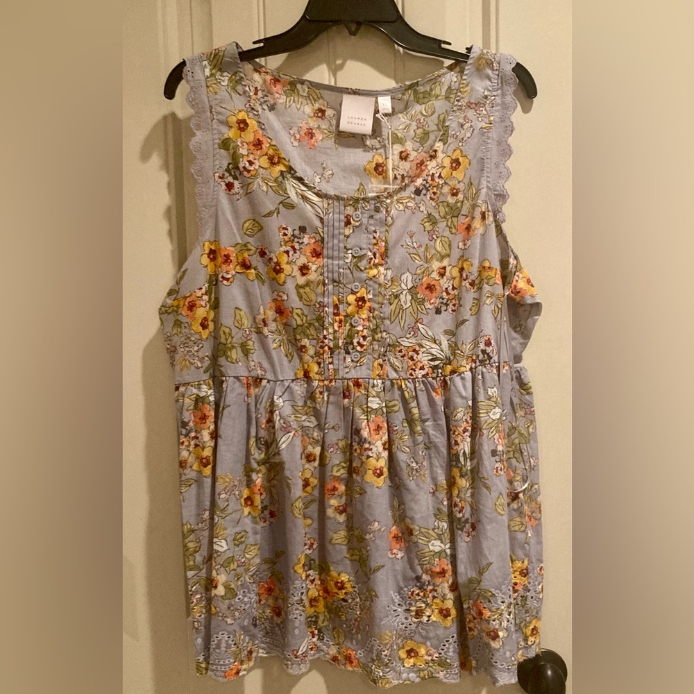 LC Lauren Conrad Blouse with Eyelet Detailing